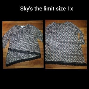 Skye's the limit floral print spandex stretch top size 1x